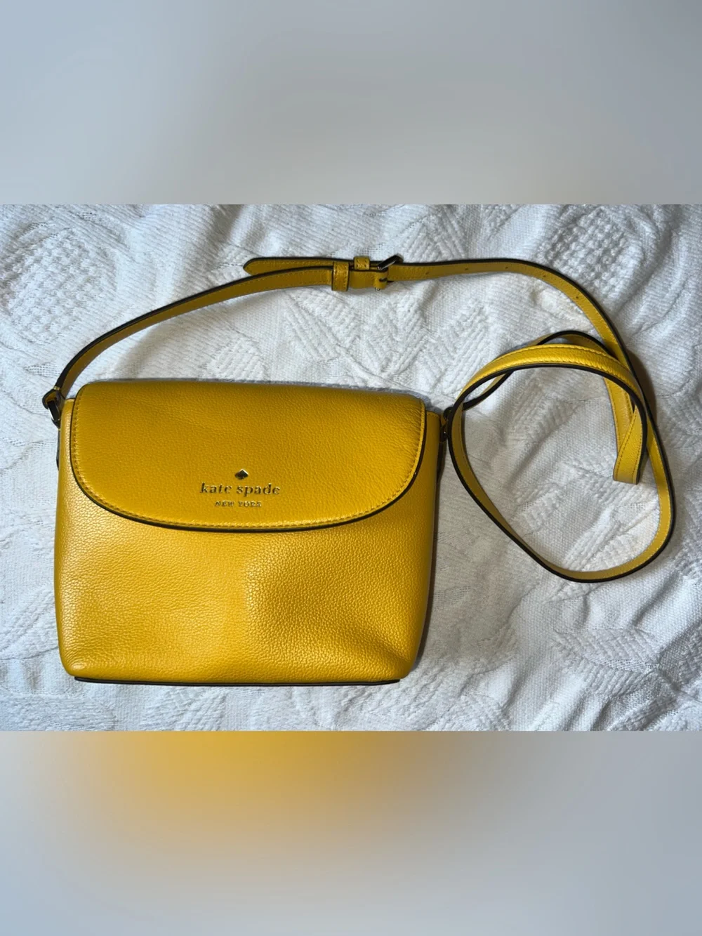 kate spade Yellow Pebbled Leather Crossbody
